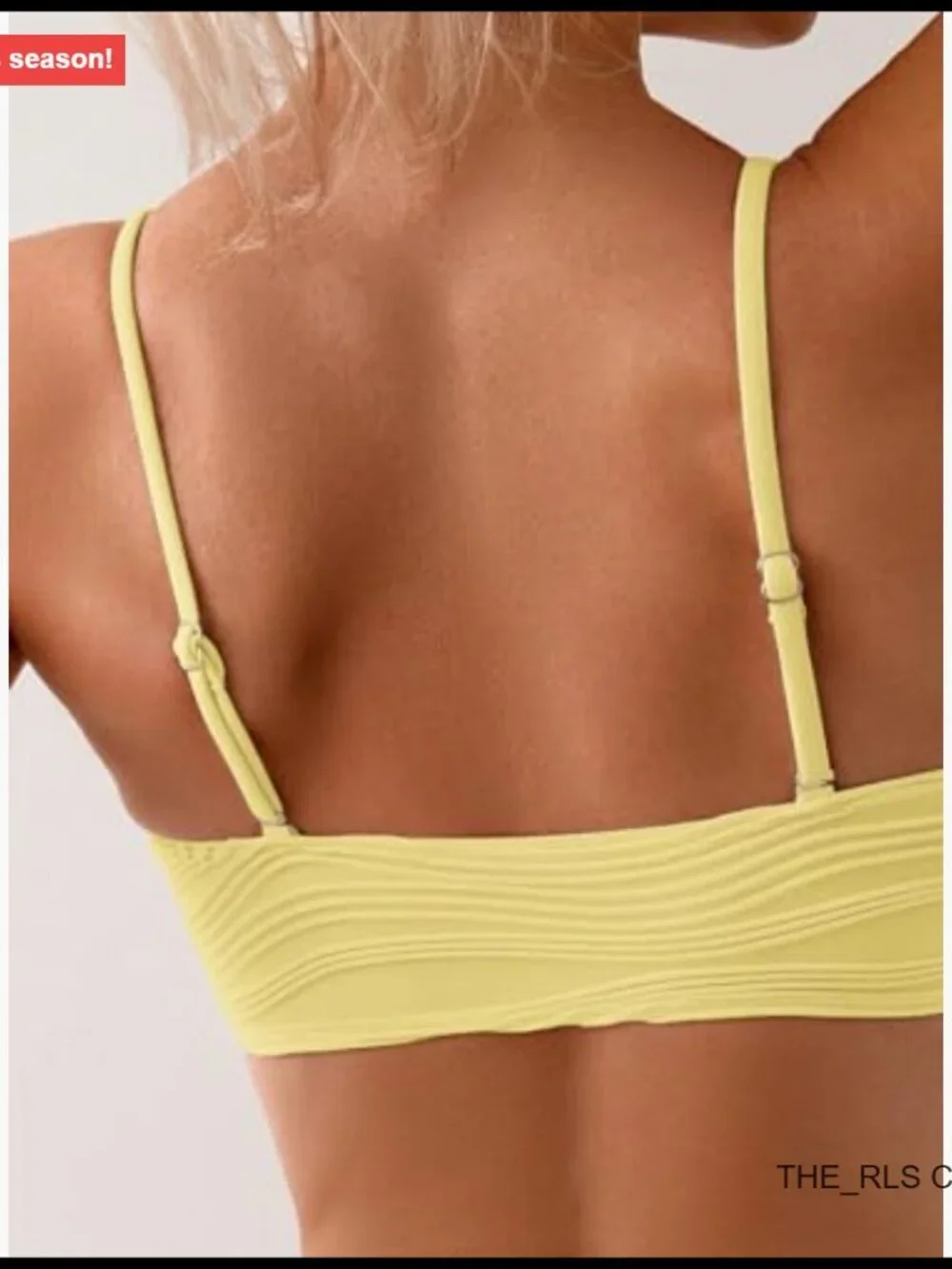 Ribbed Bikini Set with U Wire Adjustable Spaghetti Straps Ruched Two Piece